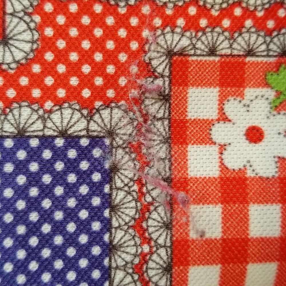 Vintage Double Knit Polyester Patchwork Print Top… - image 3